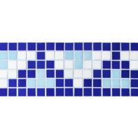 Border Blue Pyramid Design BGEB004-Mosaic tiles, Glass mosaic border, Mosaic border tiles prices