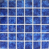 48x48mm Blossom Surface Square Glossy Porcelain Dark Blue BCK639-Mosaic tiles, Ceramic mosaic, Dark blue mosaic pool tiles