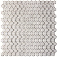 Diameter 19mm Hexagon Glossy Porcelain White BCZ604-Mosaic tile, White ceramic mosaic, White mosaic tile bathroom, White mosaic pool tiles