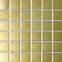 48x48mm Square Metallic Glazed Porcelain Gold Color BCK910-Ceramic mosaic tiles, Metallic mosaic tiles, Metallic mosaic tiles bathroom, 