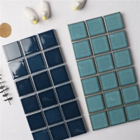 48x48mm Square Glossy Crystal Glazed Porcelain Blue KOA2616-2x2 ceramic pool tile, bathroom tile mosaic, porcelain pool tiles manufacturers