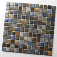 23x23mm Square Glossy Porcelain Mixed Color HOA2008-1x1 porcelain mosaic tile, porcelain mosaic tile bathroom, 1x1 square mosaic tile