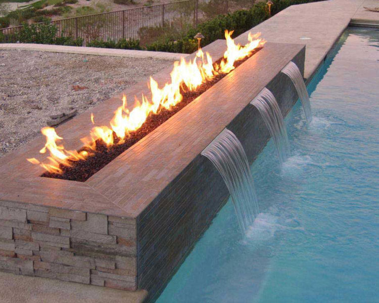 swimming pool fire and water design