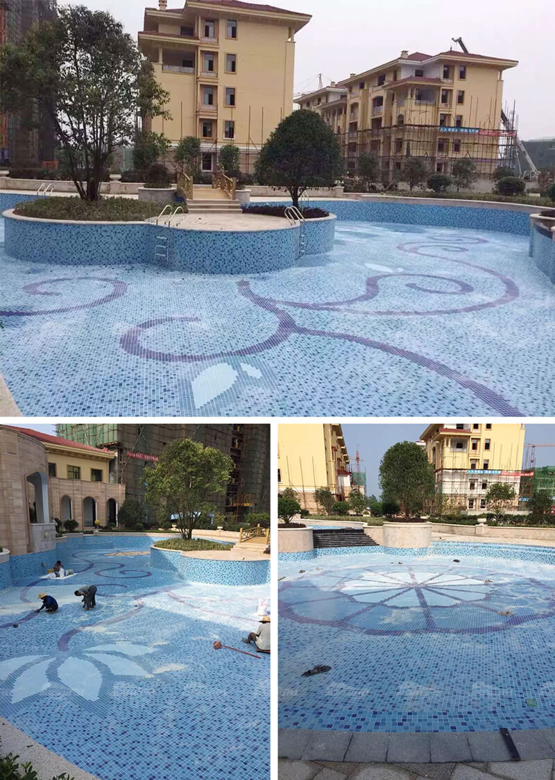 swimming pool tiles used in resort project