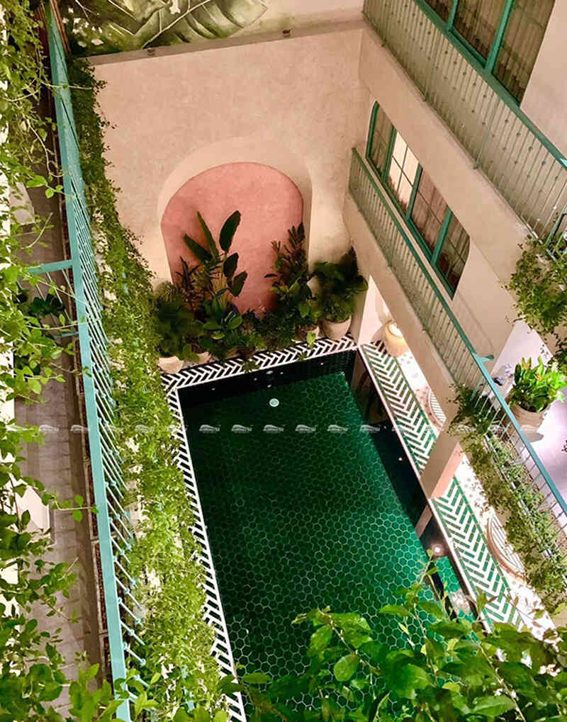 green pool tiles