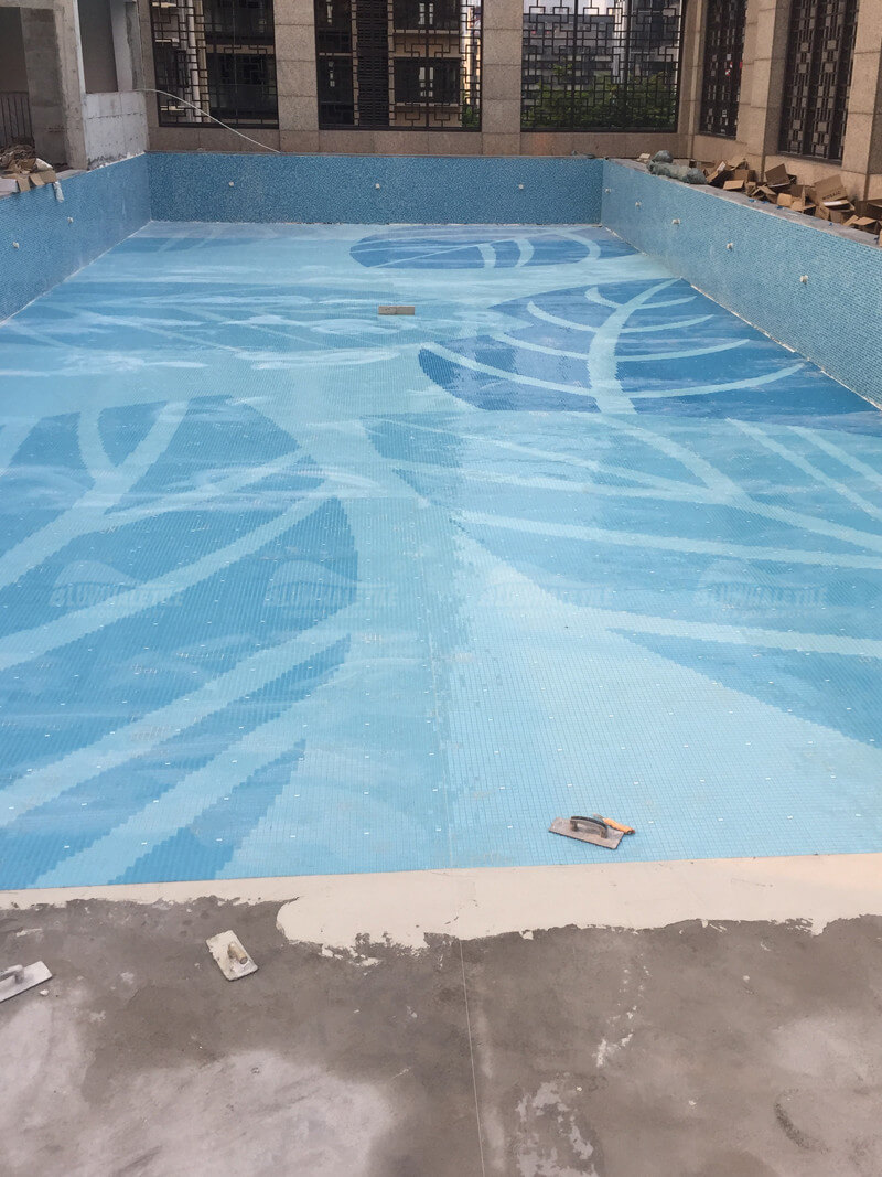 swimming pool project with mosaic art