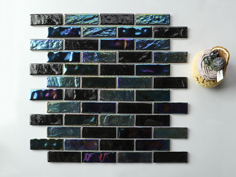 black iridescent tile on stock