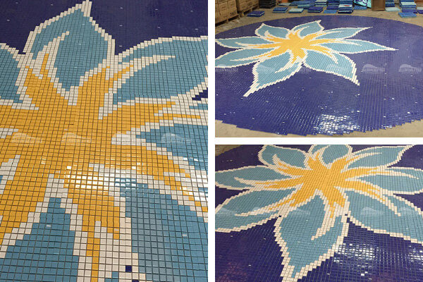floral pattern pool mosaic art project