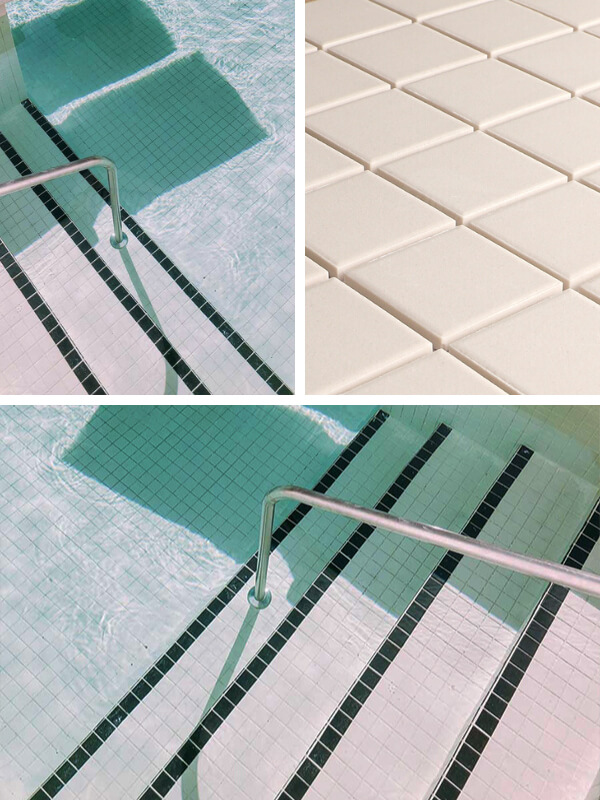 matte white ceramic pool tile