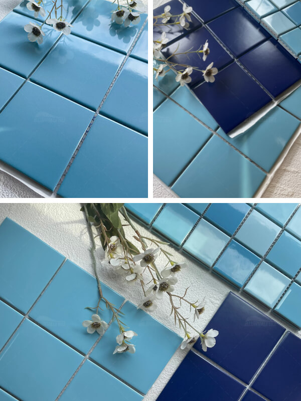 blue pool mosaic tiles