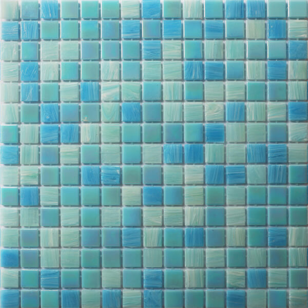 20x20mm square iridescent hot melt glass pool tile