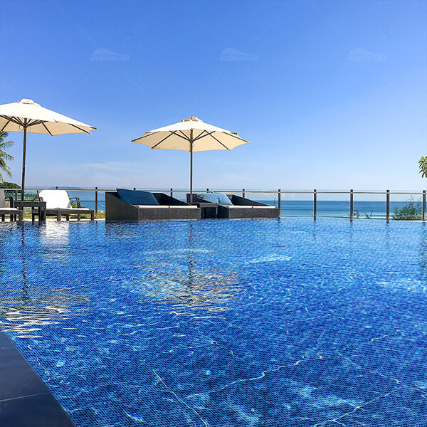 crystal glass pool tile as hotel interior pool interior wall