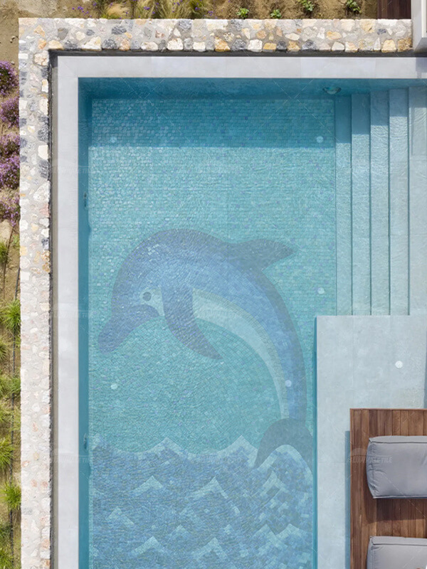 mosaic dolphin for swimming pool