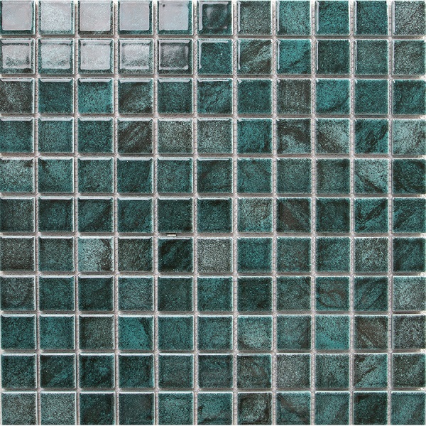 25mm x 25mm Ink-Jet Porcelain Pool Mosaic Tile IGH6701 - Vibrant Green.jpg