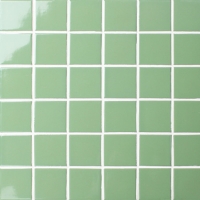 48x48mm Square Glossy Glazed Porcelain Green BCK710-Pool tiles, Pool mosaic, Ceramic mosaic, Green ceramic mosaic tiles