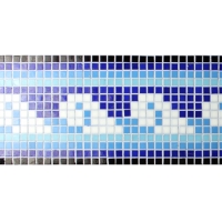 Border Blue Cloud Pattern BGEB002-Mosaic tiles, Glass mosaic border, Blue glass mosaic border tiles