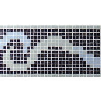 Border Black Mix Cloud Pattern BGAB004-Mosaic tile, Glass mosaic border, Tile border for pool, Black glass mosaic border tiles