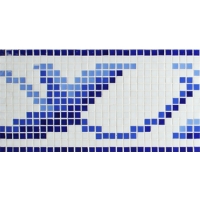 Border Blue Mix Melting BGAB003-Mosaic tile, Glass mosaic border, Decorative tile borders, Border tiles for swimming pool