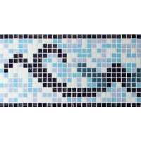 Border Blue Mix BGAB001-Mosaic tile, Glass mosaic border, Tile border edge for sale, Hot melt glass mosaic 