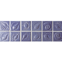 Modelo púrpura del Sea-Shell BCKB601-Azulejo de borde, Azulejo de cerámica de la frontera, Azulejo de la línea de flotación para la piscina, Azulejo de la línea de flotación mosaico de la piscina