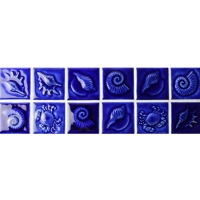 Dark Blue Seashell Design BCKB602-Border tile, Ceramic border tile, Waterline tile for pool updated 