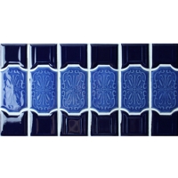 边框蓝色混合BCZB004-马赛克瓷砖，瓷砖边框，马赛克边框图案，边框瓷砖批发