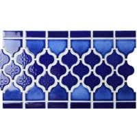 Projeto azul BCZB010 da lanterna da beira-Azulejo de mosaico, beira de mosaico cerâmica, borda de azulejo no chuveiro