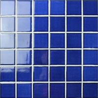 Fambe bleu cobalt BCK601-Tuile de mosaïque, Tuile de piscine bleue, Tuile de mosaïque en céramique, Tuile mosaïque carrée pour piscine