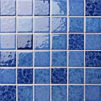 48x48mm Blossom Surface Square Glossy Porcelain Blue BCK009-Mosaic tile, Ceramic mosaic, Pool tile mosaics, Crystal Glazed Blue Swimmiing pool tile