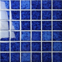 48x48mm Blossom Surface Square Glossy Porcelain Blue BCK616-Mosaic tiles, Ceramic tiles, Blue ceramic pool mosaic tiles