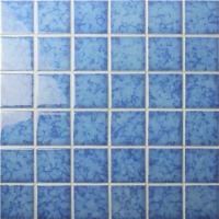 48x48mm Blossom Surface Square Glossy Porcelain Blue BCK619-Mosaic tiles, Ceramic mosaic, Crystal mosaic for bathroom