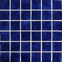 48x48mm Blossom Surface Square Glossy Porcelain Dark Blue BCK637-Mosaic tiles, Ceramic mosaic, Dark blue swimming pool tiles