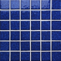 48x48mm Blossom Surface Square Glossy Porcelain Dark Blue BCK638-Mosaic tiles, Ceramic mosaic, Dark blue pool tiles