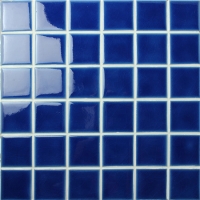 48x48mm Ice Crackle Surface Square Glossy Porcelain Dark Blue BCK606-Mosaic tile, Porcelain mosaic, Pool mosaic porcelain tiles