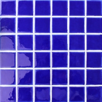 48x48mm Ice Crackle Surface Square Glossy Porcelain Blue BCK664-Pool tiles, Pool mosaic, Ceramic mosaic tile, Ceramic tile for Pool