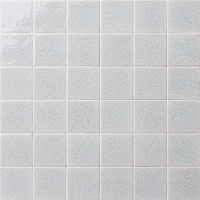 48x48mm Heavy Ice Crackle Surface Square Glossy Porcelain White BCK204-Mosaic tiles, Ceramic mosaic, White Pool Tile, White ceramic pool tiles, 