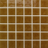 48x48mm Heavy Ice Crackle Surface Square Glossy Porcelain Brown BCK901-Pool tile, Pool mosaic, Ceramic mosaic, Crackle Ceramic mosaic 
