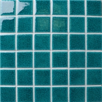 48x48mm Heavy Ice Crackle Surface Square Glossy Porcelain Green BCK703-Pool tiles, Pool mosaic, Ceramic mosaic, Ceramic mosaic tile backsplash