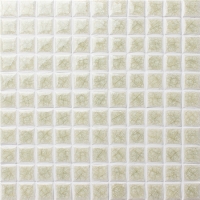 25x25mm Heavy Ice Crackle Surface Square Glossy Porcelain Beige BCI502-Mosaic tile, Ceramic mosaic, Beige mosaic wall tiles, Crackle pool mosaic tile