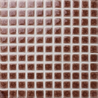 23x23mm Heavy Ice Crackle Surface Square Glossy Porcelain Brown BCI927-Mosaic tile, Ceramic mosaic, Crackle mosaic pool tile, Mosaic pool tiles for sale 