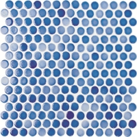 Penny Round Blue Mix BCZ001-Mosaic tiles, Ceramic mosaic tile, Penny round mosaic tile