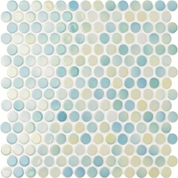 Diameter 19mm Penny Round Glossy Porcelain Blend Light Blue BCZ002-Mosaic tiles, Ceramic mosaic tiles, Penny round mosaic suppliers