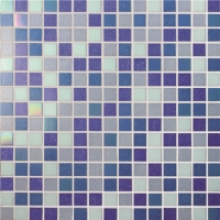 Square Blue Mixed BGE014-Pool tile, Pool mosaic, Glass mosaic, Hot melt glass mosaic 
