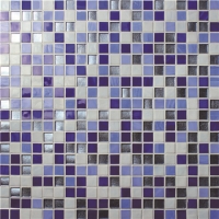 15x15mm Sauqre Hot Melt Glass Iridescent Mixed Dark Blue BGC001-Mosaic tile, Glass mosaic, Pool mosaic tile wholesale, Blue swimming pool tile