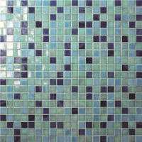 15x15mm Sauqre Hot Melt Glass Iridescent Mixed Color BGC002-Mosaic tile, Custom glass mosaic pools, Blue glass mosaic pool tile
