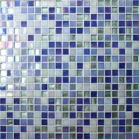 15x15mm Sauqre Hot Melt Glass Iridescent Mixed Dark Blue BGC006-Mosaic tile, Glass mosaic for swimming pool, Blue glass mosaic tile bathroom