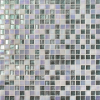 15x15mm Sauqre Hot Melt Glass Rainbow Iridescent Mixed Color BGC009-Pool tile, Pool mosaic, Glass mosaic, Bathroom glass mosaic 