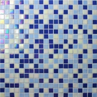 Square Blue Mix BGC021-Pool tile, Pool mosaic, Glass mosaic, Wall decor glass mosaic