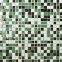 Square Green Mixed BGC025-Pool tile, Swimming pool mosaic, Glass mosaic, Glass mosaic tile green