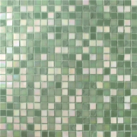 Square Green Mixed BGC027-Pool tile, Pool mosaic, Glass mosaic, Hot melt glass mosaic tile 
